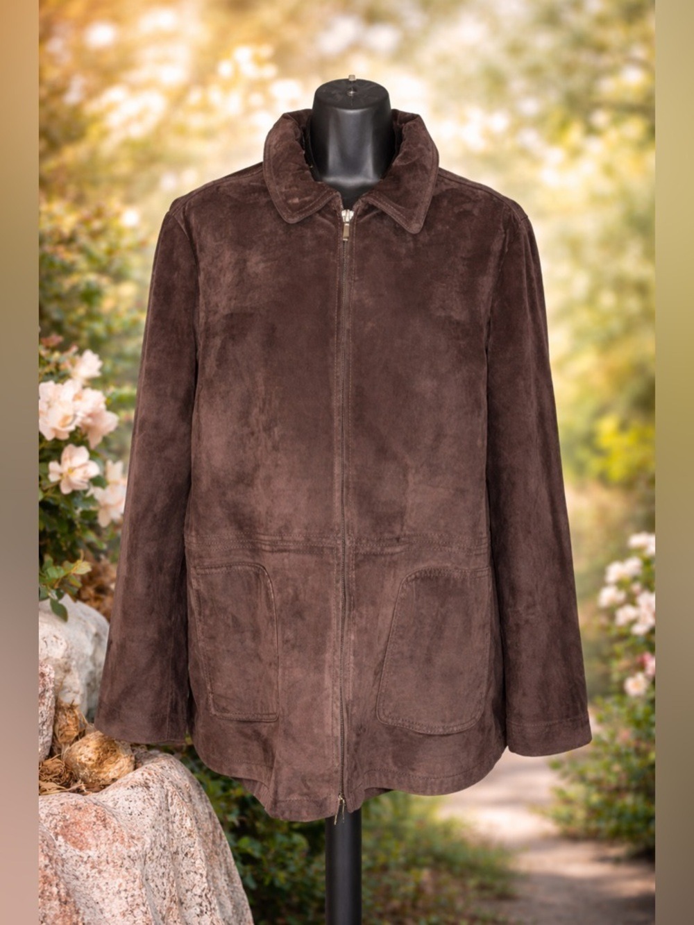 DANIER Vintage Genuine Suede Chocolate Brown Jacket • Soft Brushed Leather • XL